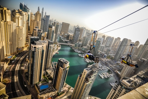 Dubai: tokkelbaan over de jachthaven
