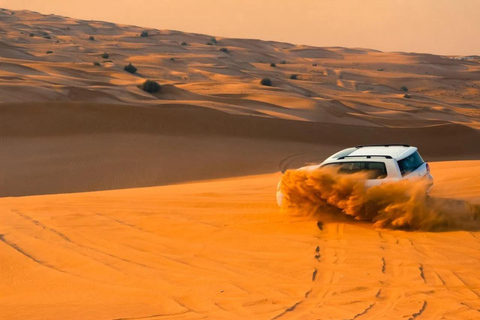 Dubai: Woestijnsafari, kamelenrit, sandboard & buffet diner
