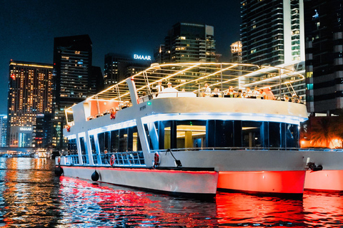 Dubai: Cruise bij zonsondergang of diner met live muziek en open bar
