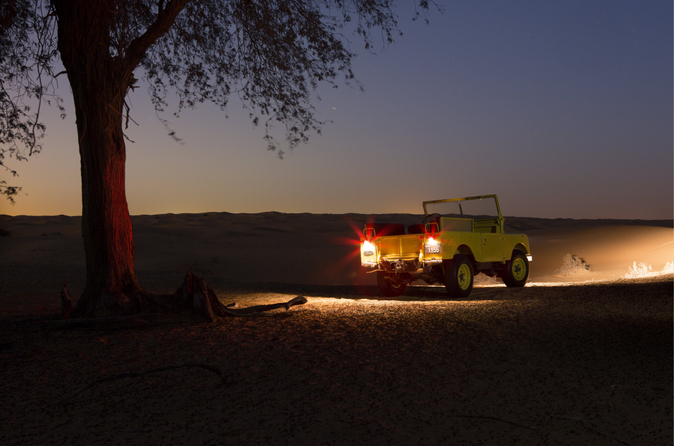 Privétour: luxe avondsafari in de woestijn met transport vanuit Dubai Privétour: luxe avondsafari in de woestijn met transport vanuit Dubai